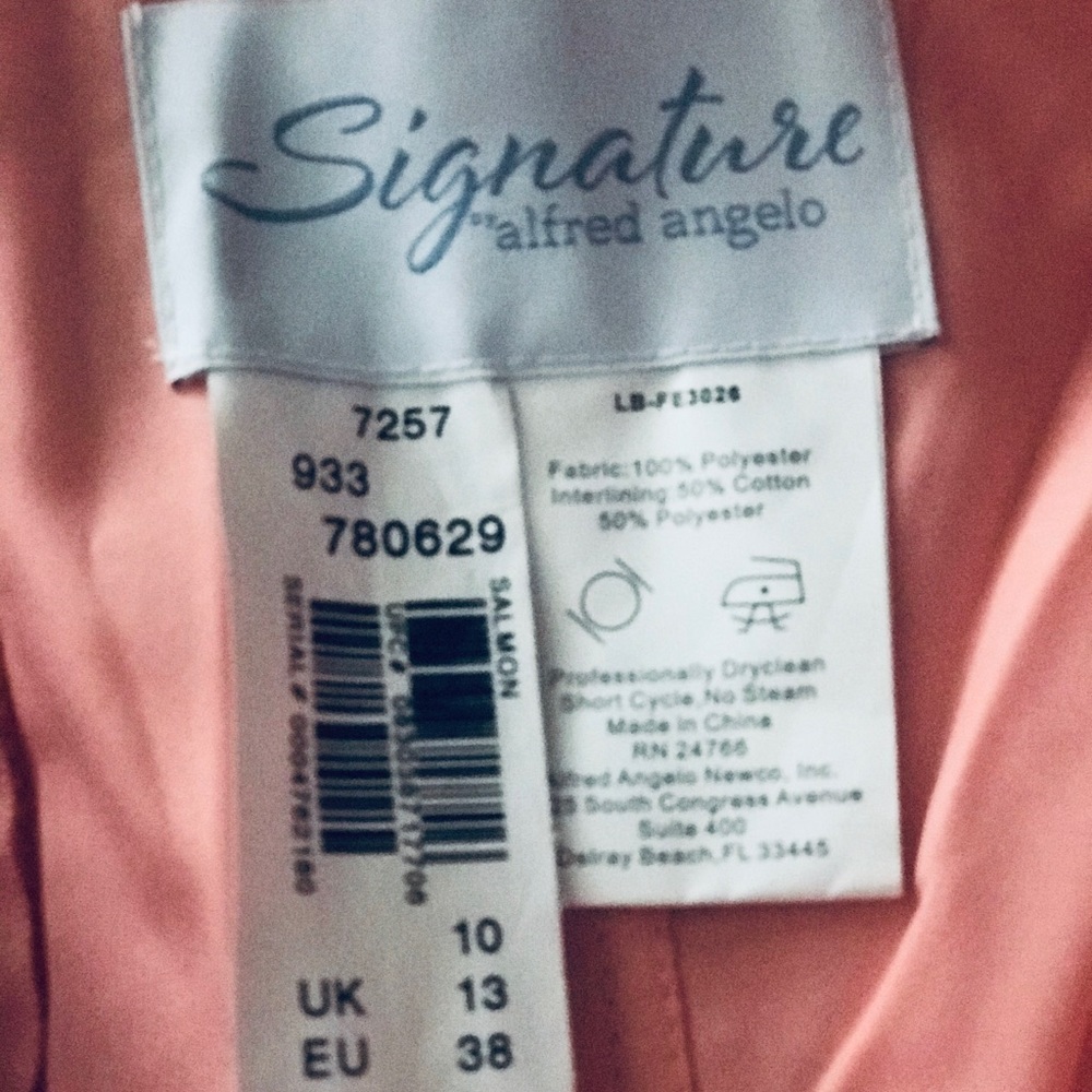 ALFRED ANGELO Salmon Chiffon Bridesmaid/Mob Dress - Picture 7 of 8